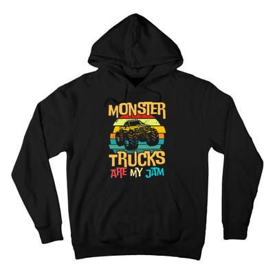 Cool Vintage Monster Truck Are My Jam Retro Sunset Tall Hoodie