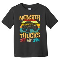 Cool Vintage Monster Truck Are My Jam Retro Sunset Toddler T-Shirt