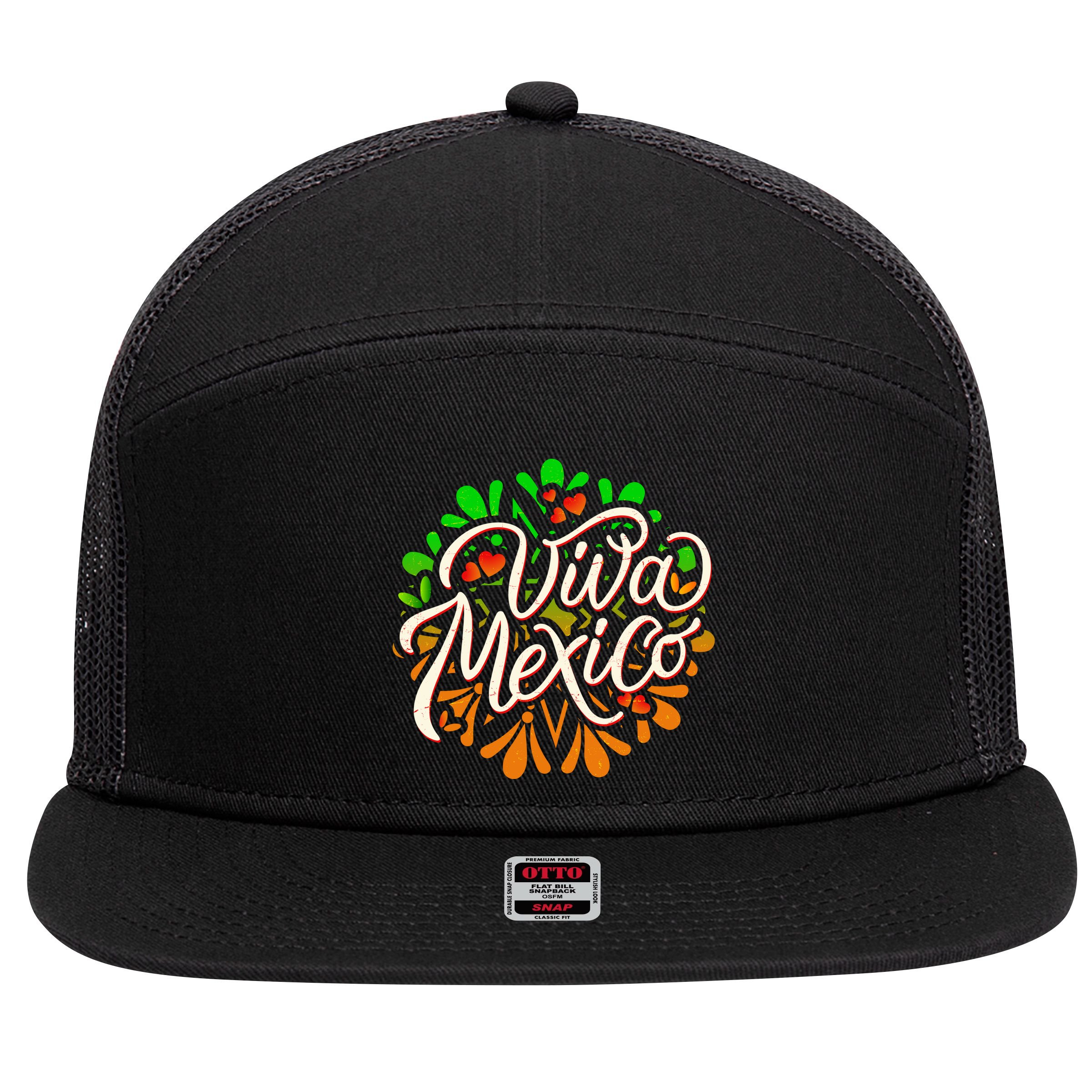 Cute Viva Mexico 7 Panel Mesh Trucker Snapback Hat