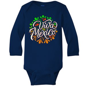 Cute Viva Mexico Baby Long Sleeve Bodysuit