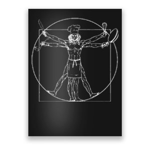 Chef Vitruvian Man Da Vinci Funny Cooking Gift Poster