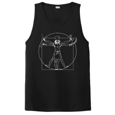 Chef Vitruvian Man Da Vinci Funny Cooking Gift PosiCharge Competitor Tank