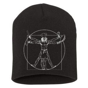 Chef Vitruvian Man Da Vinci Funny Cooking Gift Short Acrylic Beanie