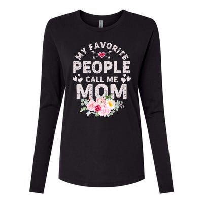 Cute Vintage My Favorite People Call Me Mom Womens Cotton Relaxed Long Sleeve T-Shirt