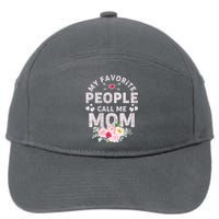 Cute Vintage My Favorite People Call Me Mom 7-Panel Snapback Hat