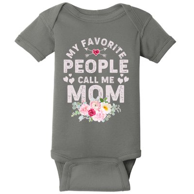 Cute Vintage My Favorite People Call Me Mom Baby Bodysuit
