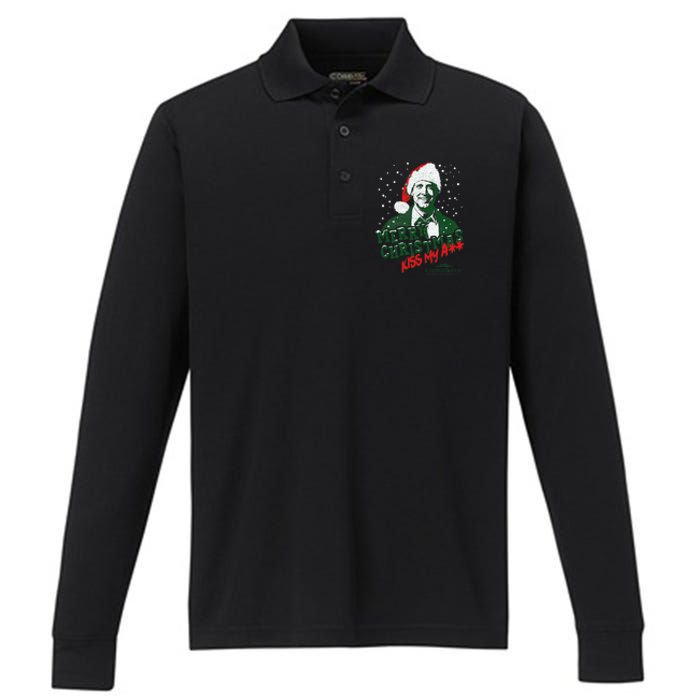 Christmas Vacation Merry Christmas Performance Long Sleeve Polo