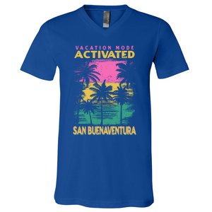 California Vacation Mode Activated San Buenaventura Cute Gift V-Neck T-Shirt