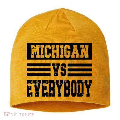 Cool Vintage Michigan Vs Every Body College Football Sustainable Beanie