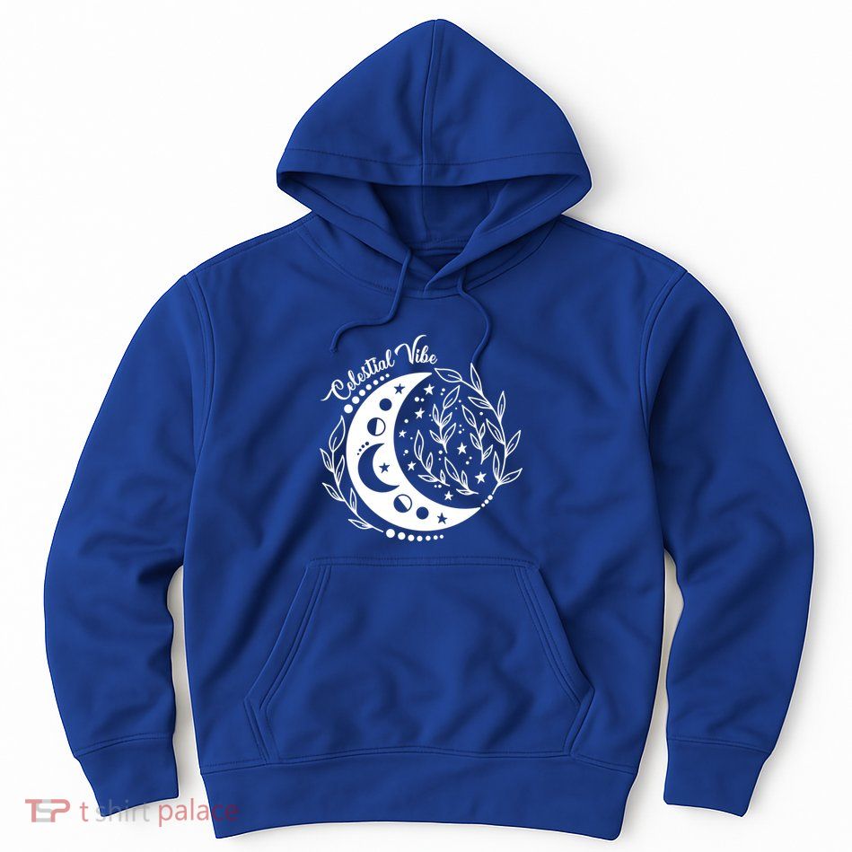 Celestial Vibe Moon Nature Floral Graphic Gift Hoodie