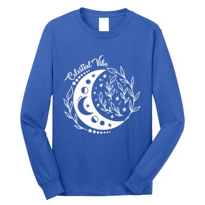 Celestial Vibe Moon Nature Floral Graphic Gift Long Sleeve Shirt
