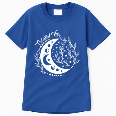 Celestial Vibe Moon Nature Floral Graphic Gift Tall T-Shirt