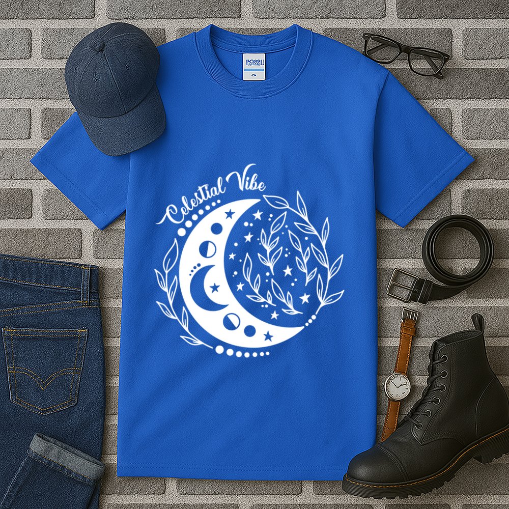 Celestial Vibe Moon Nature Floral Graphic Gift Tall T-Shirt