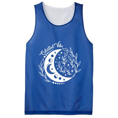 Celestial Vibe Moon Nature Floral Graphic Gift Mesh Reversible Basketball Jersey Tank