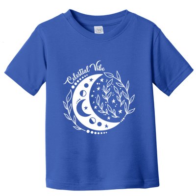 Celestial Vibe Moon Nature Floral Graphic Gift Toddler T-Shirt