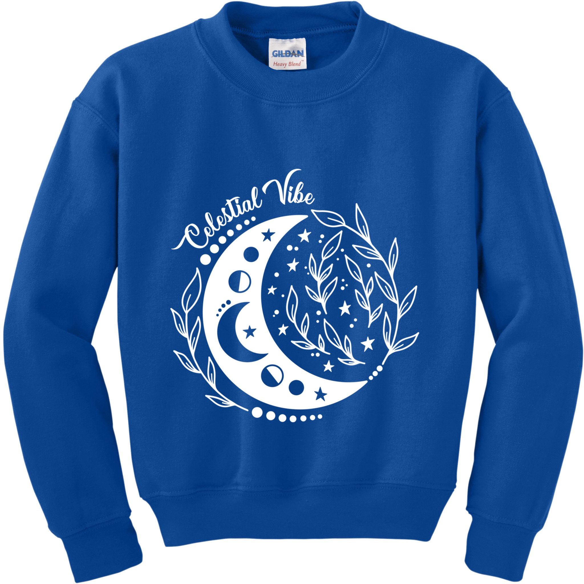 Celestial Vibe Moon Nature Floral Graphic Gift Kids Sweatshirt