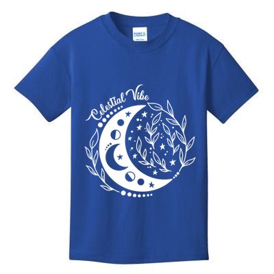 Celestial Vibe Moon Nature Floral Graphic Gift Kids T-Shirt