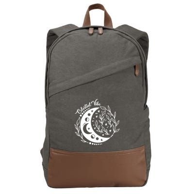 Celestial Vibe Moon Nature Floral Graphic Gift Cotton Canvas Backpack