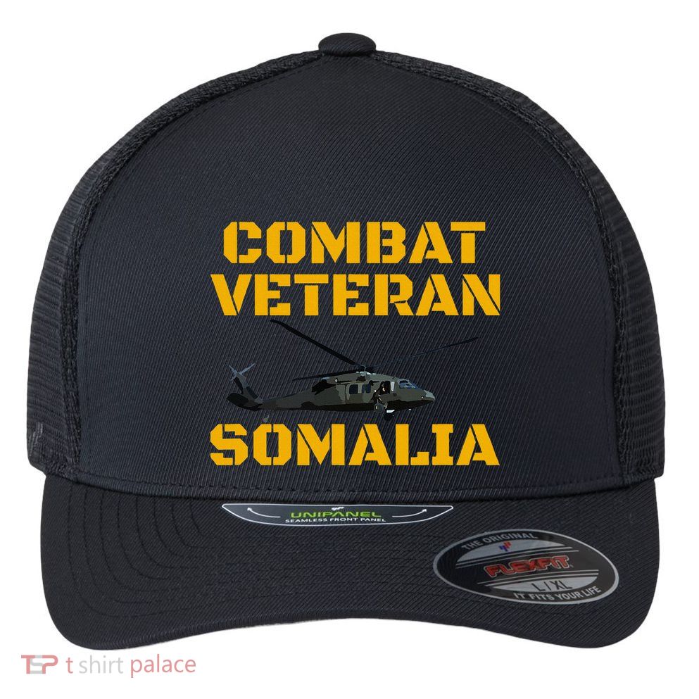 Combat Veteran Mogadishu Somalia Operation Restore Hope Flexfit Unipanel Trucker Cap