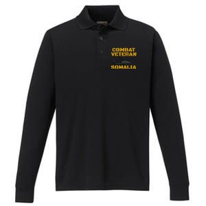 Combat Veteran Mogadishu Somalia Operation Restore Hope Performance Long Sleeve Polo