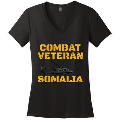 Combat Veteran Mogadishu Somalia Operation Restore Hope Women's V-Neck T-Shirt