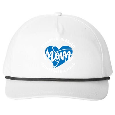 Cute Volleyball Mom Gift Stressed Blessed Sometimes A Mess Gift Snapback Five-Panel Rope Hat