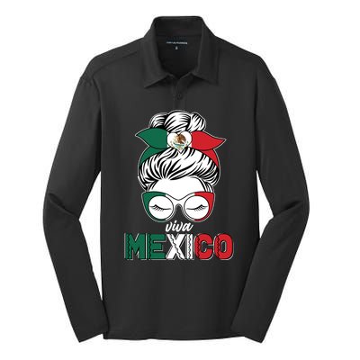 Cute Viva Mexico Silk Touch Performance Long Sleeve Polo