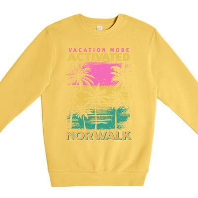 Connecticut Vacation Mode Activated Norwalk Gift Premium Crewneck Sweatshirt