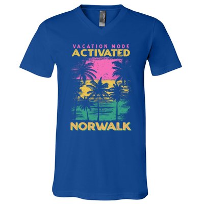 Connecticut Vacation Mode Activated Norwalk Gift V-Neck T-Shirt