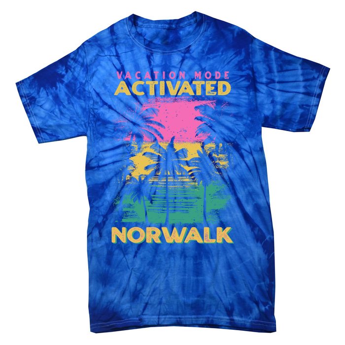 Connecticut Vacation Mode Activated Norwalk Gift Tie-Dye T-Shirt