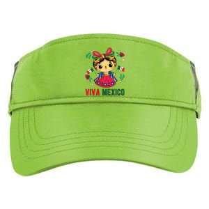 Cute Viva Mexico Girl Mexican Independence Day Adult Drive Performance Visor