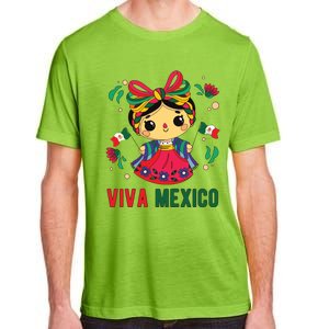 Cute Viva Mexico Girl Mexican Independence Day Adult ChromaSoft Performance T-Shirt