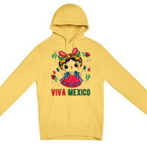 Cute Viva Mexico Girl Mexican Independence Day Premium Pullover Hoodie