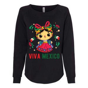 Cute Viva Mexico Girl Mexican Independence Day Womens California Wash Sweatshirt