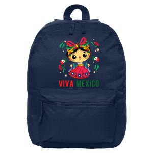 Cute Viva Mexico Girl Mexican Independence Day 16 in Basic Backpack