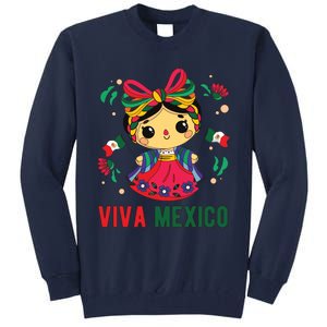 Cute Viva Mexico Girl Mexican Independence Day Tall Sweatshirt