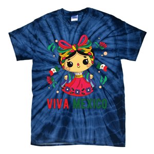 Cute Viva Mexico Girl Mexican Independence Day Tie-Dye T-Shirt