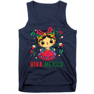 Cute Viva Mexico Girl Mexican Independence Day Tank Top