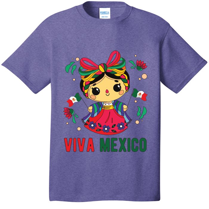 Cute Viva Mexico Girl Mexican Independence Day T-Shirt