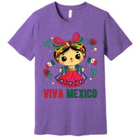 Cute Viva Mexico Girl Mexican Independence Day Premium T-Shirt