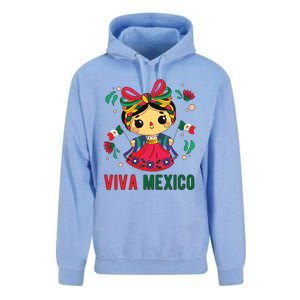 Cute Viva Mexico Girl Mexican Independence Day Unisex Surf Hoodie