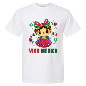 Cute Viva Mexico Girl Mexican Independence Day Garment-Dyed Heavyweight T-Shirt