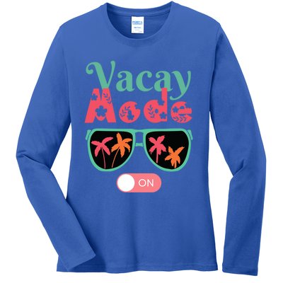 Cute Vacay Mode Summer On Funny Family Vacation Gift Ladies Long Sleeve Shirt