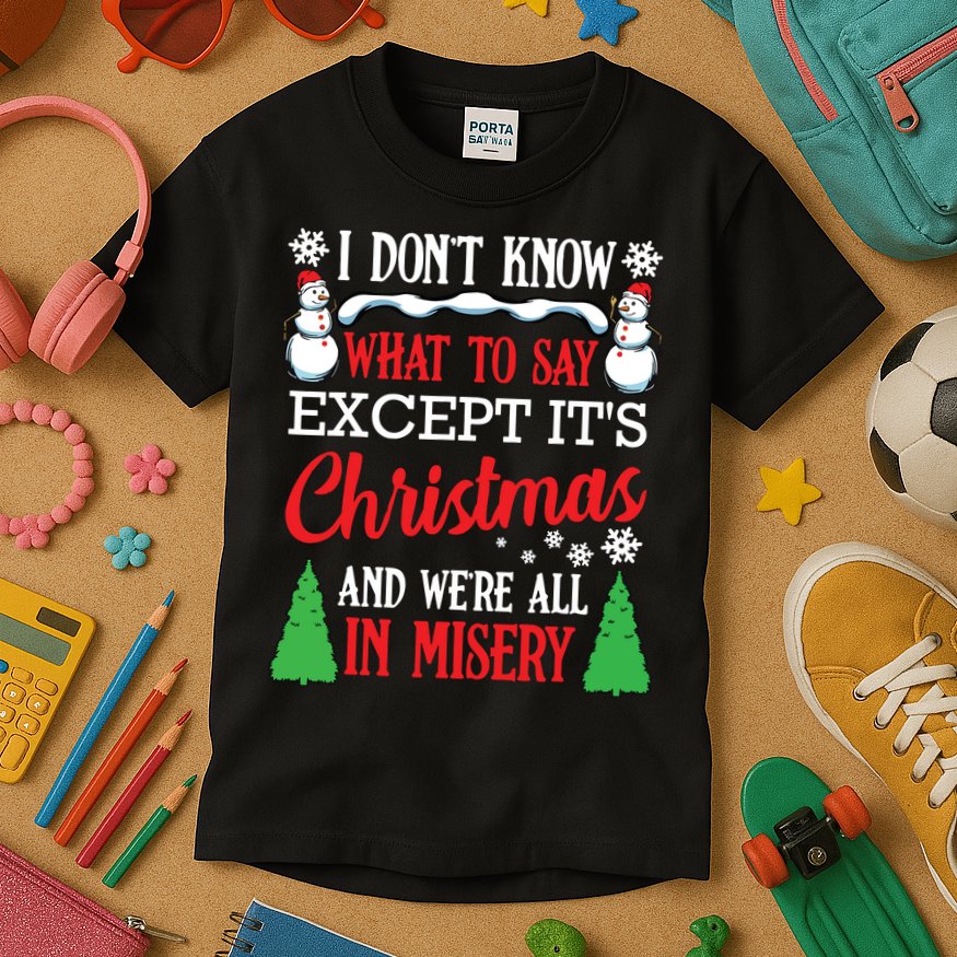 Christmas Vacation Misery Funny Xmas Santa Family Quotes Kids T-Shirt