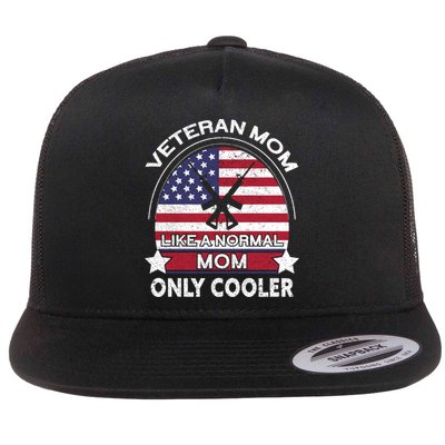 Cooler Veteran Mom Proud American Veteran Mom Gift Flatbill Hat