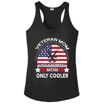 Cooler Veteran Mom Proud American Veteran Mom Gift Ladies PosiCharge Competitor Racerback Tank