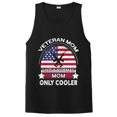 Cooler Veteran Mom Proud American Veteran Mom Gift PosiCharge Competitor Tank