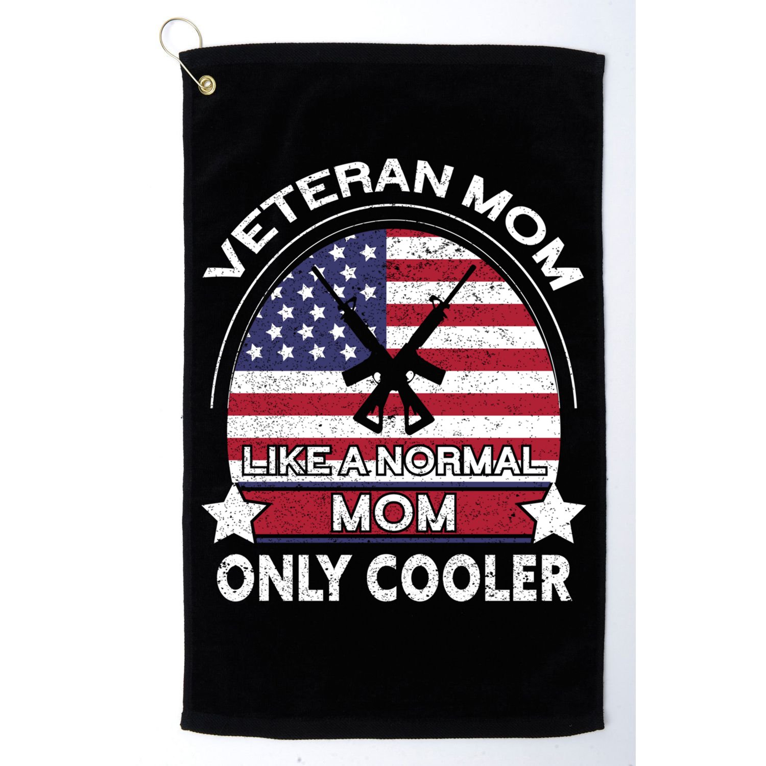 Cooler Veteran Mom Proud American Veteran Mom Gift Golf Towel