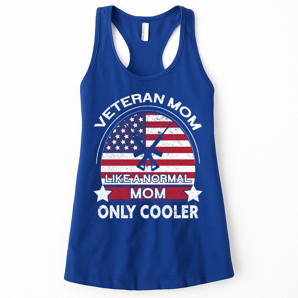 Cooler Veteran Mom Proud American Veteran Mom Gift Womens Tank Top