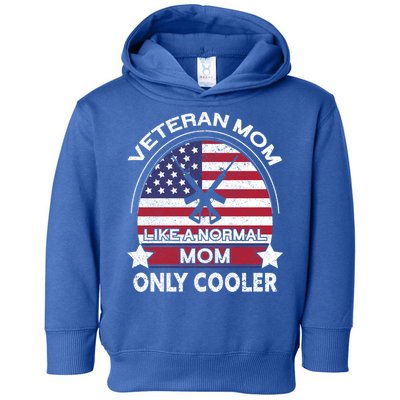 Cooler Veteran Mom Proud American Veteran Mom Gift Toddler Hoodie